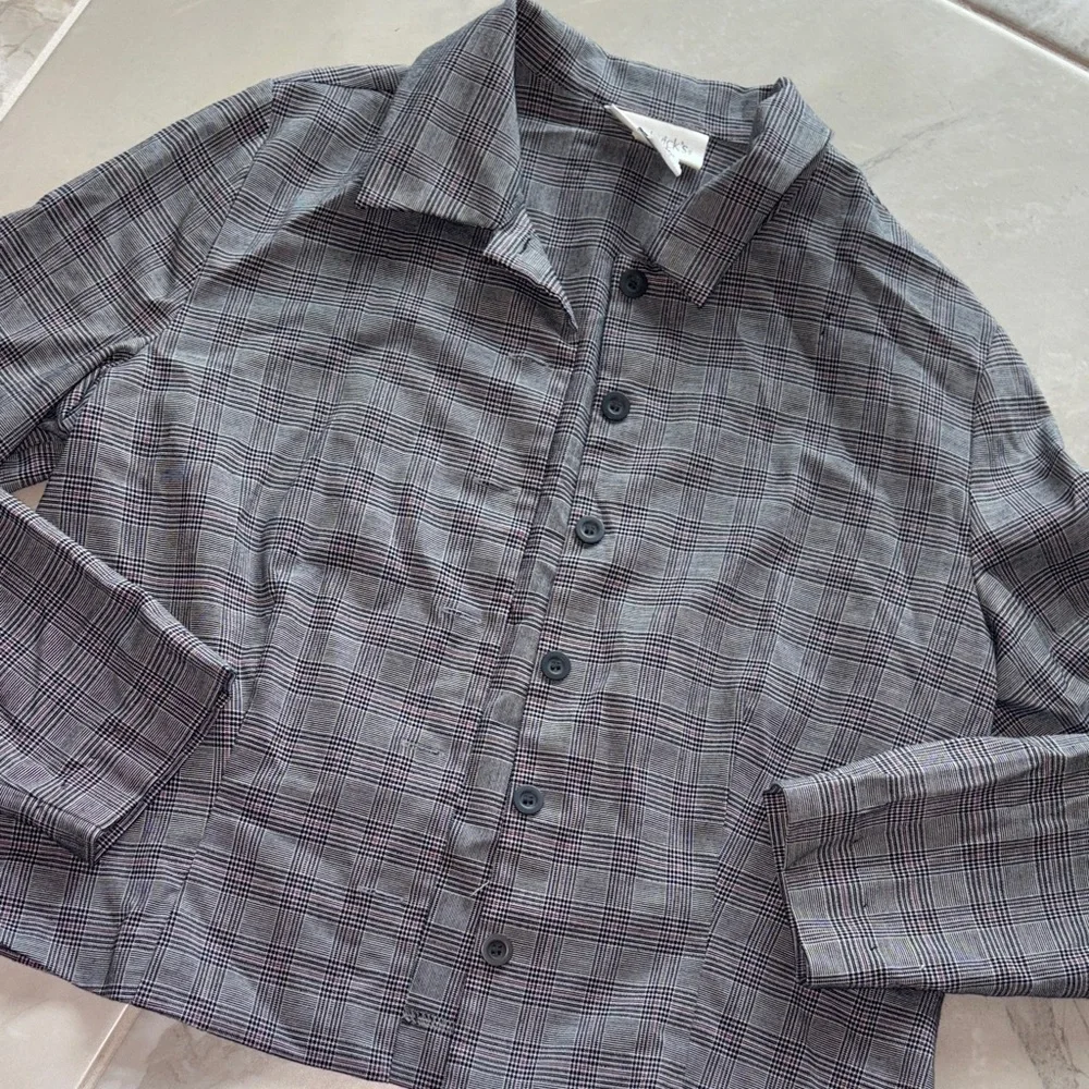 Chadwicks Black and White Plaid Blouse - Picture 4 of 4